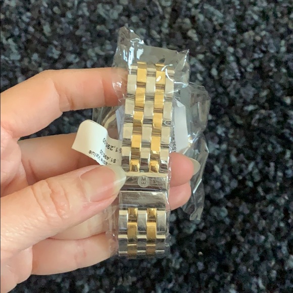 Michele uptown two-tone bracelet diamonds watch